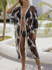 Crochet Trim Open Front Cover-Up  Style Ratio