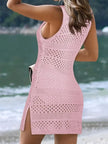 Crochet Knit Cover-Up Dress with Side Slit  Style Ratio