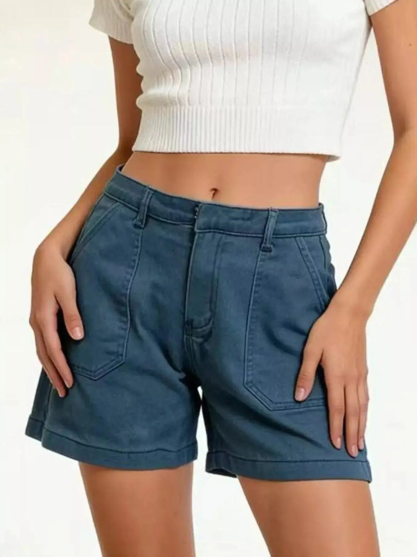 Pocketed Denim Shorts  Style Ratio