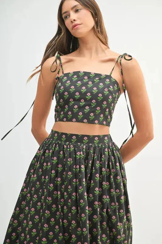 MABLE Floral Crop Top and Skirt Set  Style Ratio