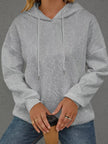 Full Size Embossed Lettering Casual Hoodie  Style Ratio