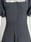Puff Sleeve Tie Front Slit Midi Dress  Style Ratio