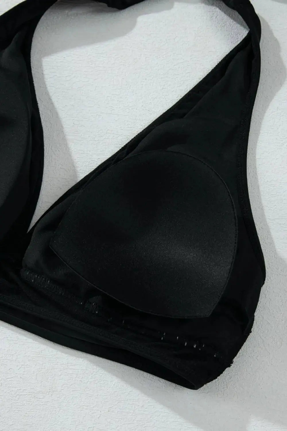 Sheer Mesh Edged Halter V Neck Push Up Bikini  Style Ratio