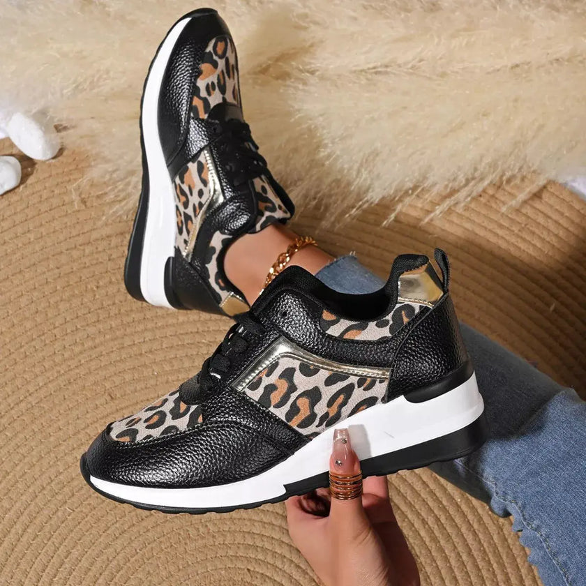 Leopard Lace Up Sneakers  Style Ratio