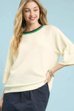Umgee Ribbed Knit Top with Contrast Trim  Style Ratio