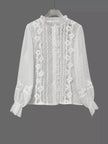 Lace Trimmed Swiss Dot Shirt  Style Ratio