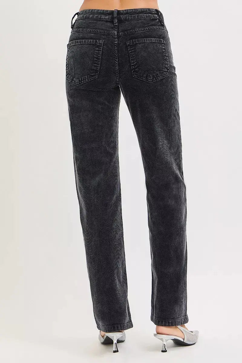 RISEN Tummy Control Mid Rise Straight Leg Corduroy Pants  Style Ratio