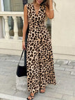 Sleeveless V Neck Leopard Print Jumpsuit  Style Ratio
