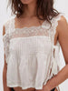 Lace-Trimmed Eyelet Square Neck Top  Style Ratio