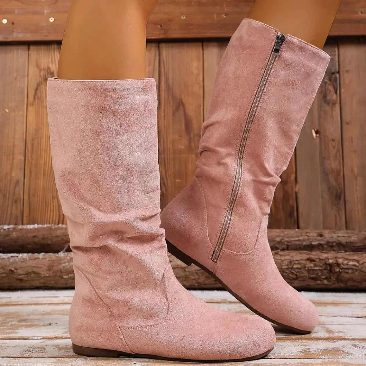 Round Toe Side Zip Boots  Style Ratio