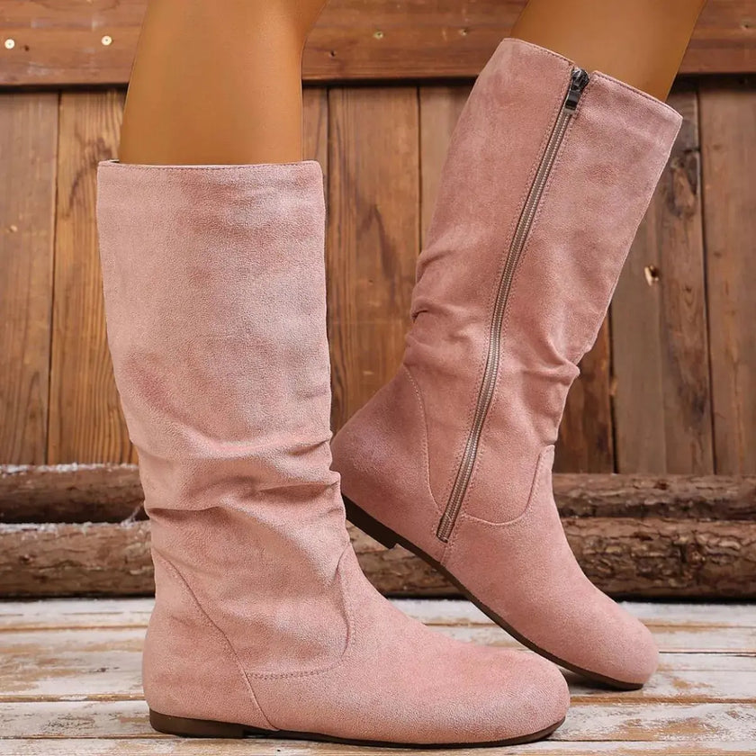 Round Toe Side Zip Boots  Style Ratio