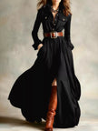 Button Front Long Sleeve Maxi Dress  Style Ratio