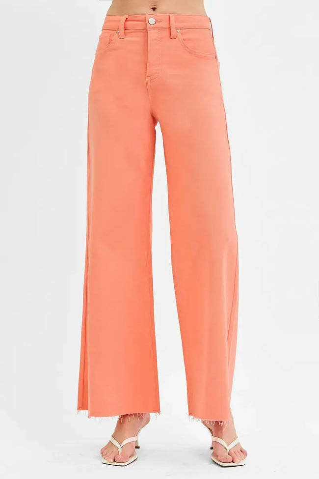 RISEN Full Size Tummy Control High Rise Wide Leg Palazzo Jeans  Style Ratio