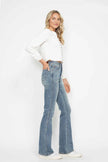 Judy Blue Full Size Tummy Control Back Embroidered Pocketed Bootcut Jeans  Style Ratio