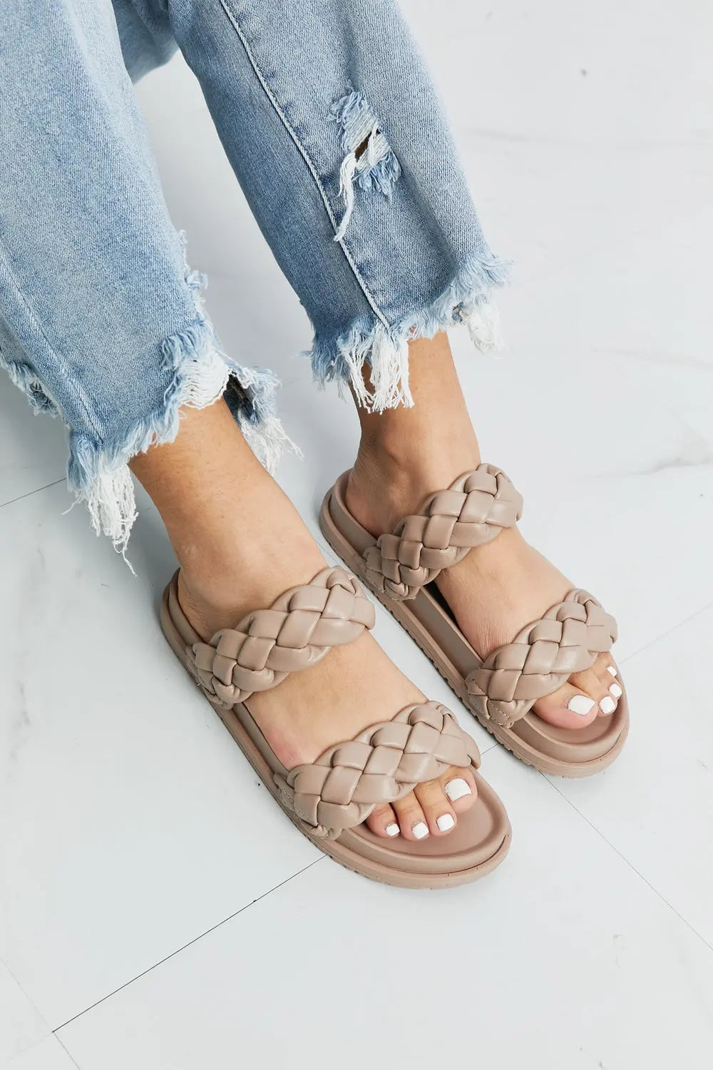 Qupid Braided Open Toe Sandals  Style Ratio