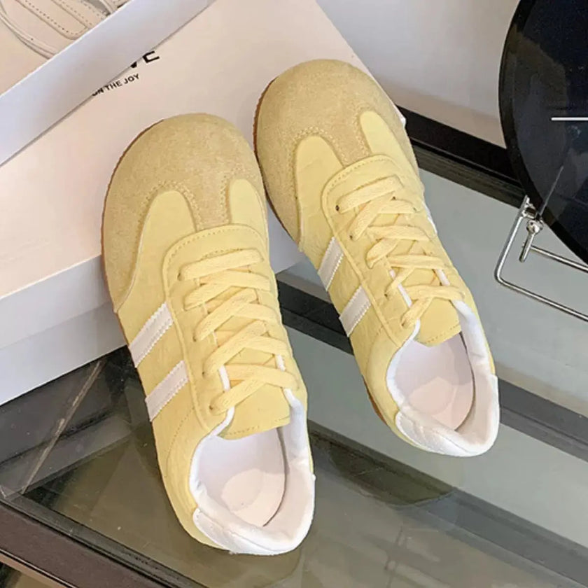 Striped Lace Up Casual Sneakers  Style Ratio