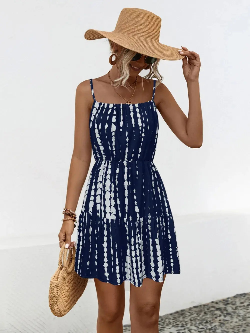 Ruffle Hem Printed Mini Cami Dress  Style Ratio