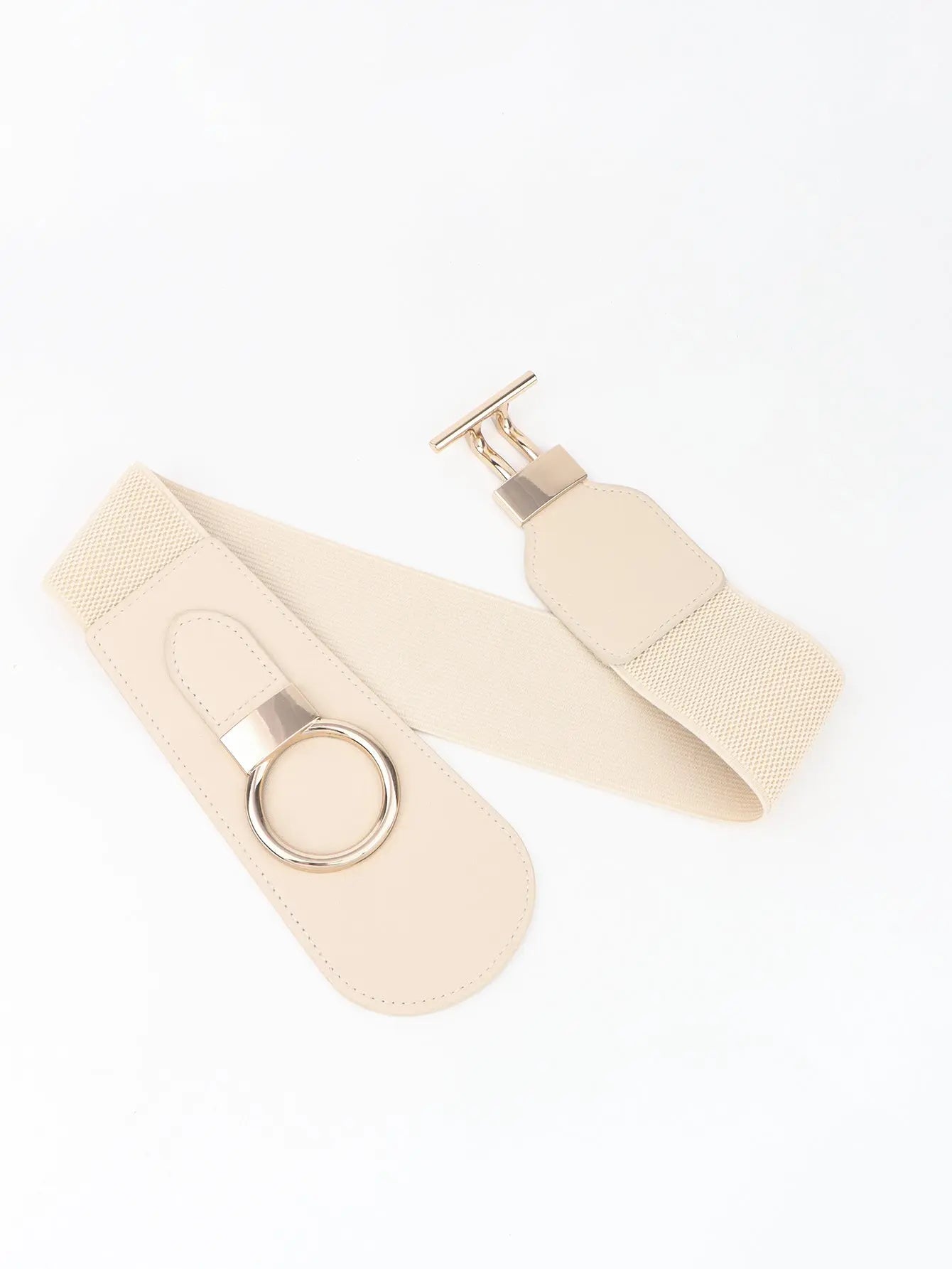 PU Elastic Wide Belt with Alloy Buckle  Style Ratio