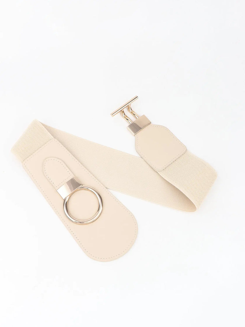 PU Elastic Wide Belt with Alloy Buckle  Style Ratio