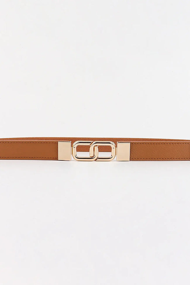 Geometric Double Buckle Elastic Belt  Style Ratio