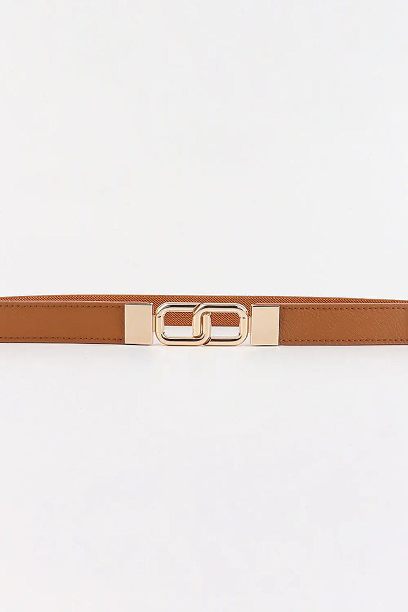 Geometric Double Buckle Elastic Belt  Style Ratio
