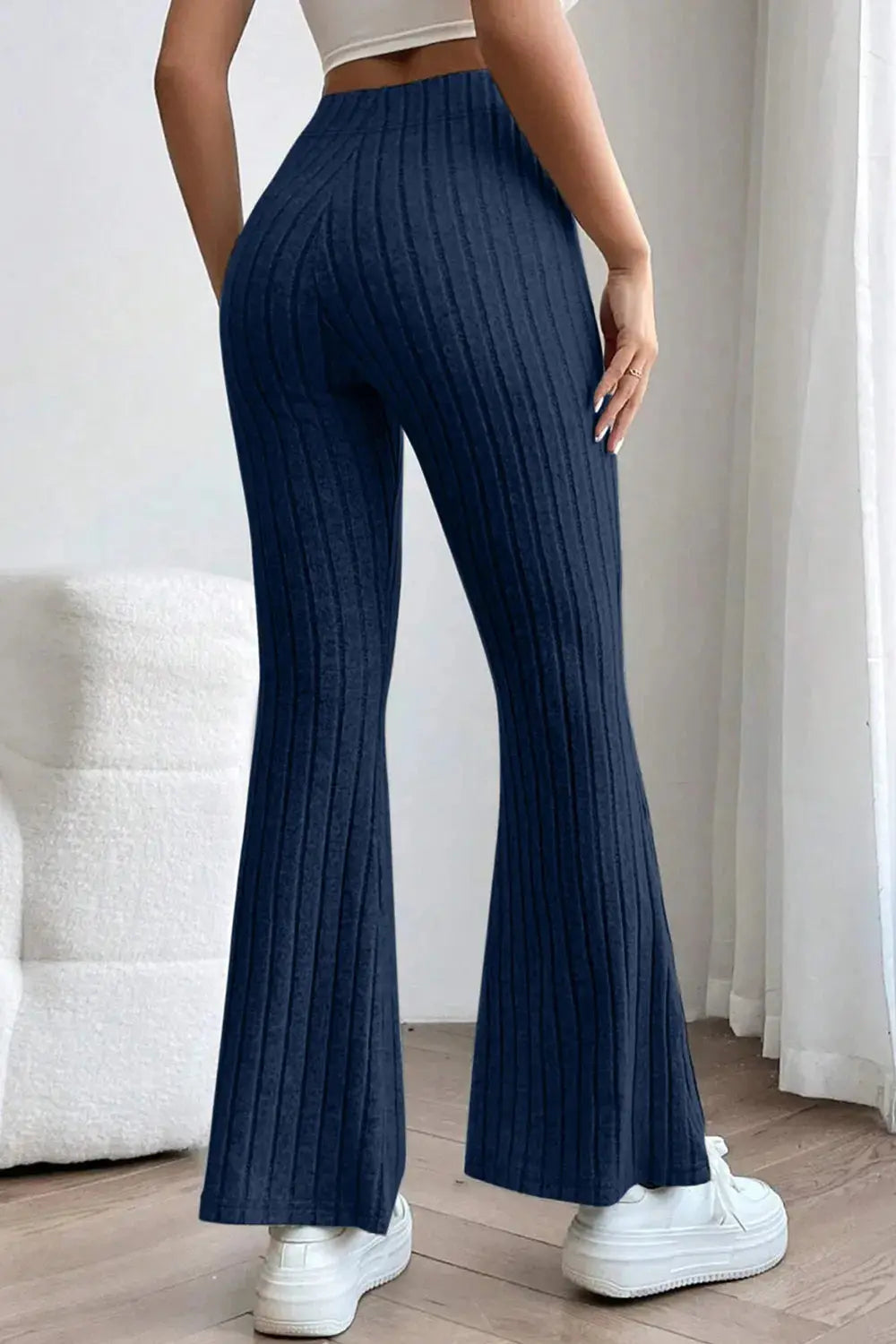 Basic Bae Full Size Ribbed High Waist Flare Pants  Style Ratio