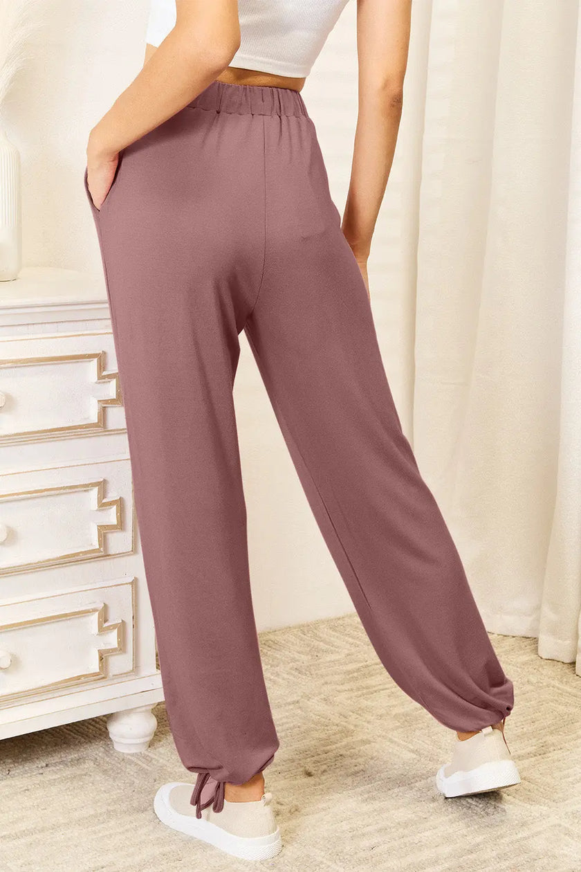 Basic Bae Full Size Soft Rayon Drawstring Joggers  Style Ratio