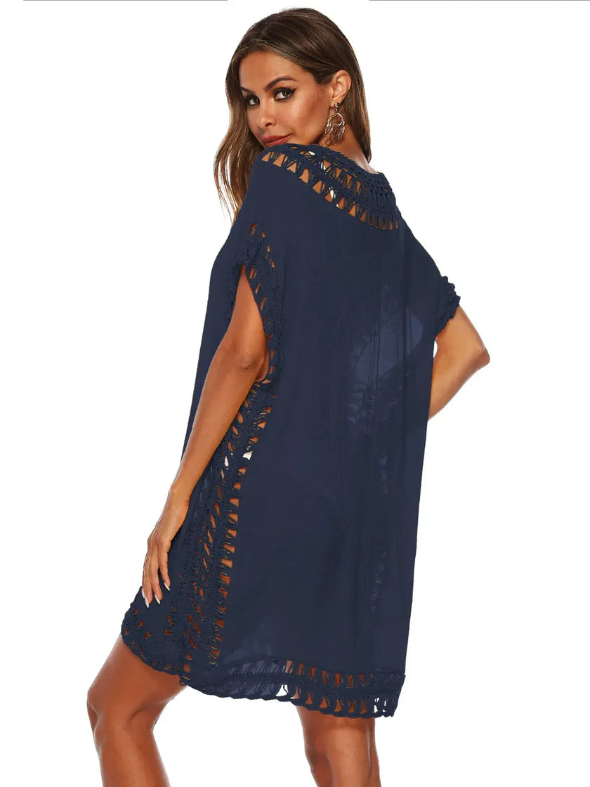 Bohemian Crochet Trim Beach Cover Up  Style Ratio