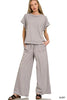 Zenana Washed Short Sleeve & Long Pants Loungewear  Style Ratio