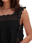 Lace-Trimmed Eyelet Square Neck Top  Style Ratio