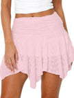Asymmetric Hem Lace Ruffle Mini Skirt  Style Ratio