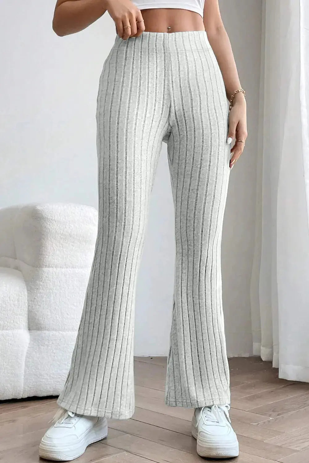 Basic Bae Full Size Ribbed High Waist Flare Pants  Style Ratio