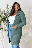 Basic Bae Full Size Hooded Sweater Cardigan  Style Ratio
