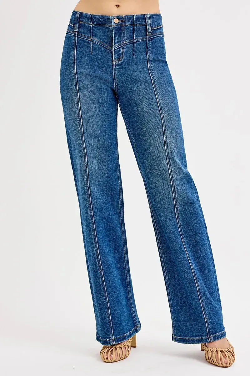 RISEN Seam Detail Wide Leg Jeans  Style Ratio