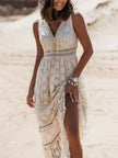 Lace V-Neck Sleeveless Maxi Dress  Style Ratio