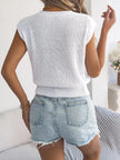 Cable Knit Cap Sleeve Knit Top  Style Ratio