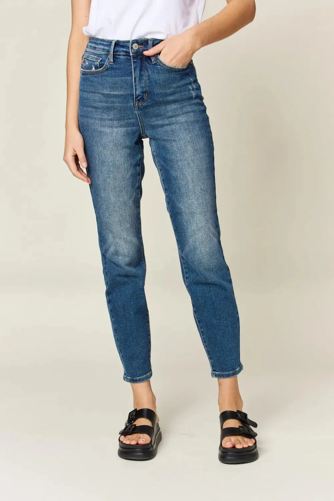 Judy Blue Full Size Tummy Control High Waist Slim Jeans  Style Ratio