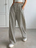 Drawstring Striped Elastic Waist Pants  Style Ratio