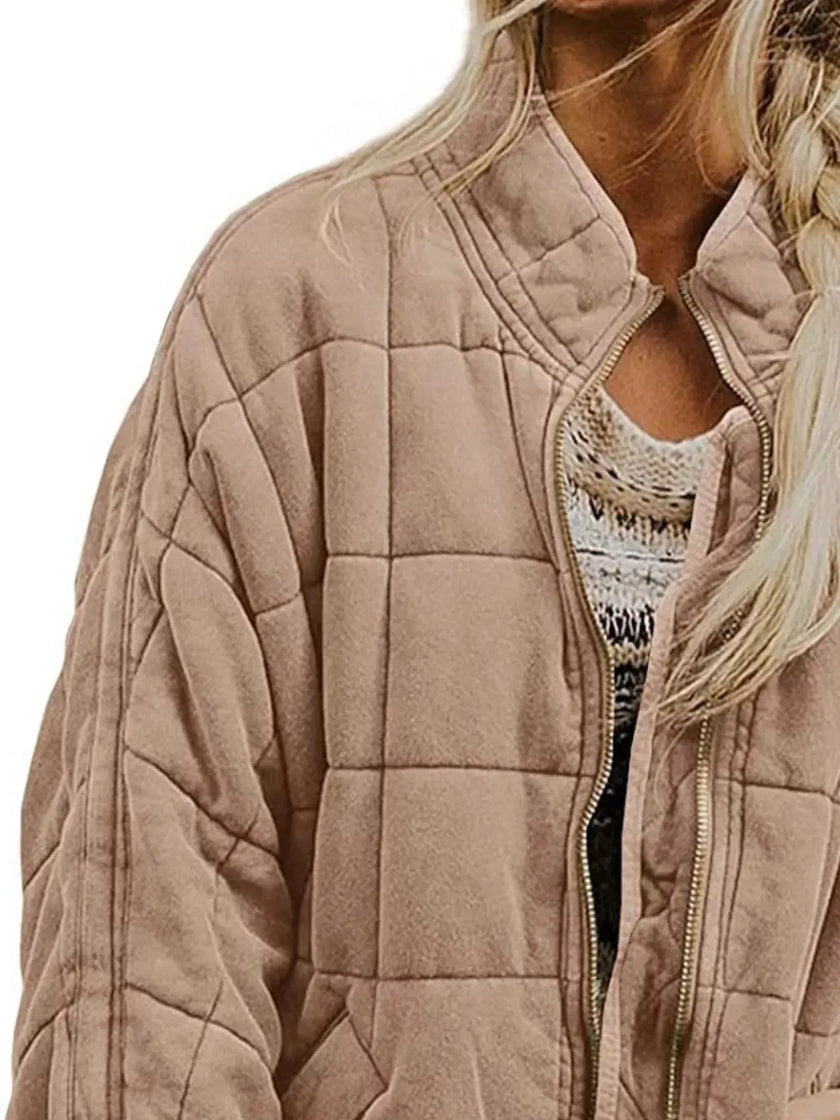 Quilted Zip Up Outerwear  Style Ratio