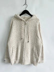 Zip Up Drawstring Long Sleeve Hooded Sweater  Style Ratio