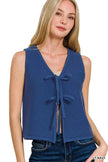 Zenana Tie Front Sweater Vest  Style Ratio
