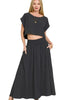 Zenana Heavy Woven Span Crop Tee & Skirt Set  Style Ratio