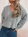 Cable Knit Button-Up Cardigan  Style Ratio
