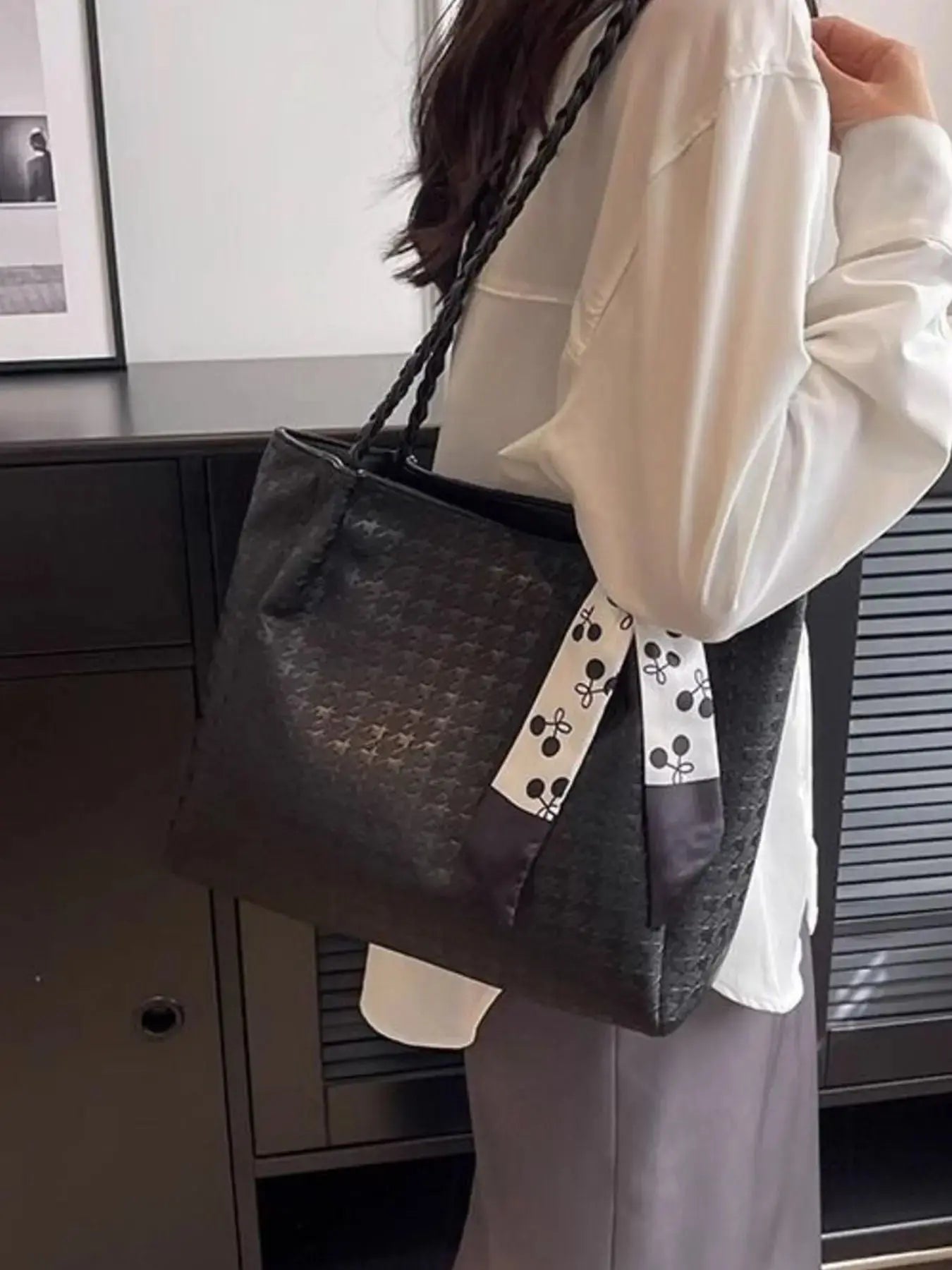 Braided Handle Tote Bag  Style Ratio