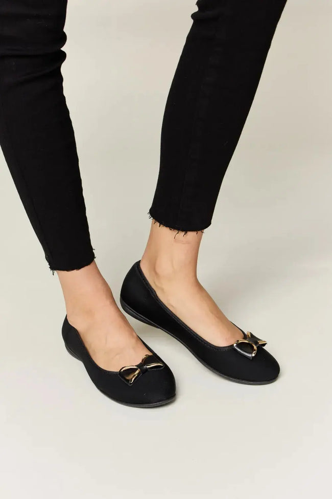Forever Link Metal Buckle Flat Loafers  Style Ratio
