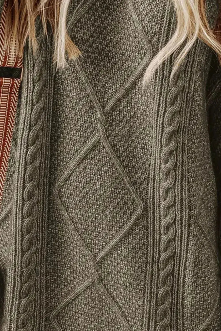 Cable-Knit Round Neck Sweater Dress  Style Ratio