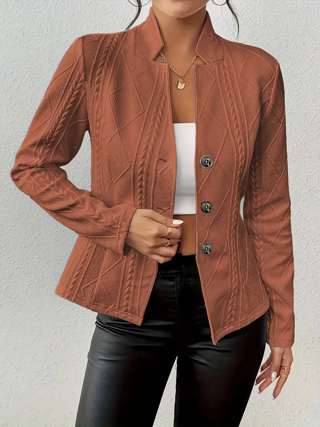 Textured Knit Button-Front Blazer  Style Ratio