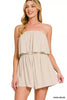 Zenana Woven Crinkle Strapless Rompers  Style Ratio