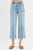 RISEN High Rise Crop Wide Front Seam Detailed Jeans  Style Ratio