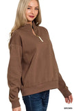 Zenana Fleece Half Zip Sweatshirt  Style Ratio